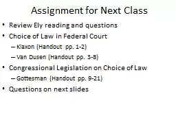 Assignment for Next Class