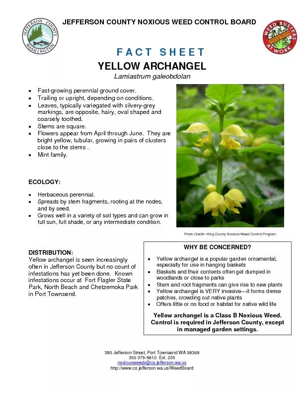 JEFFERSON COUNTY NOXIOUS WEED CONTROL BOARD