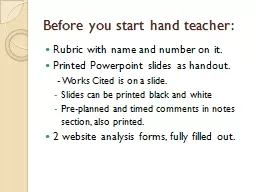 Before you start hand teacher: