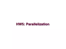 HW5: Parallelization