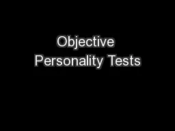 Objective Personality Tests