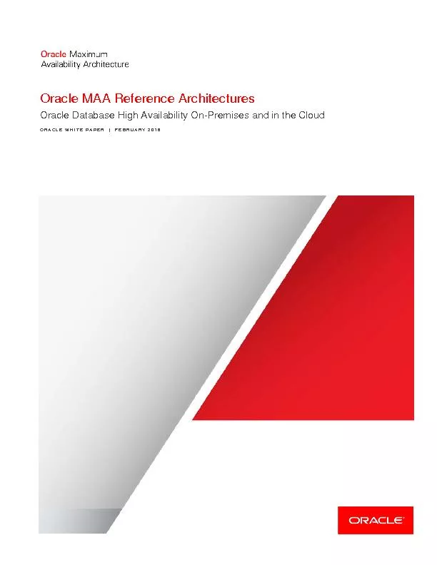 Oracle MAA Reference Architectures