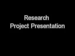 Research Project Presentation