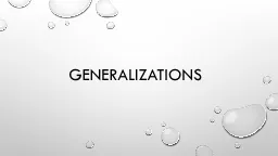 generalizations