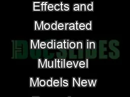 Conceptualizing and Testing Random Indirect Effects and Moderated Mediation in Multilevel
