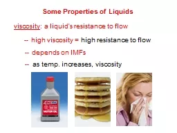 Some Properties of Liquids