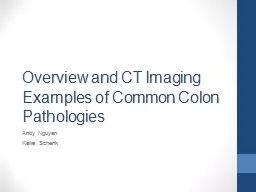 Overview and CT Imaging Examples of Common Colon Pathologie