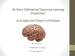 Do Brain Deficiencies Determine Learning Disabilities?