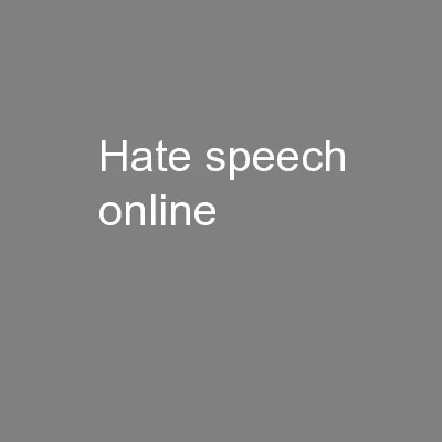 Hate speech online