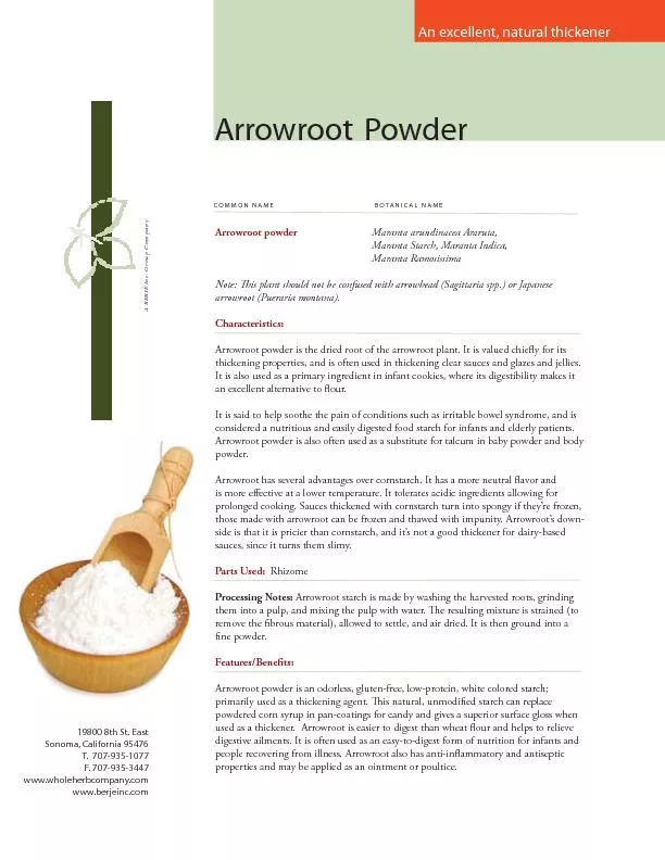 Arrowroot powder