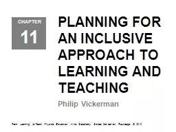 PLANNING FOR AN INCLUSIVE APPROACH TO LEARNING AND TEACHING