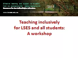 Teaching inclusively