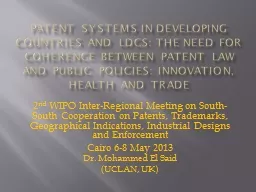 Patent Systems in Developing Countries and