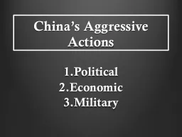 China’s Aggressive Actions
