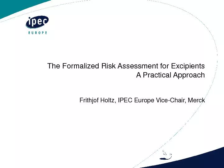 The Formalized Risk Assessment for Excipients