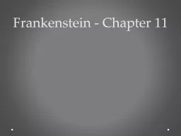 Frankenstein - Chapter 11