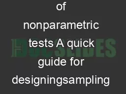 Note Statisticalpower of nonparametric tests A quick guide for designingsampling strategies
