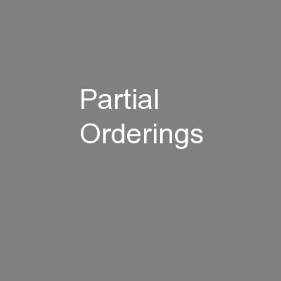Partial Orderings