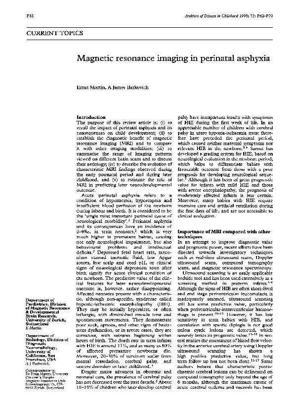 F62ArchivesofDiseaseinChildhood1995;72:F62-F70CURRENTTOPICSMagneticres