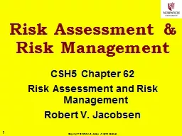 Risk Assessment & Risk Management