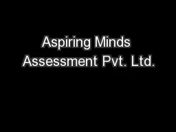 Aspiring Minds Assessment Pvt. Ltd.