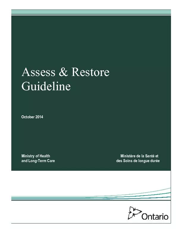 Assess & Restore Guideline  October 2014