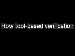 How tool-based verification