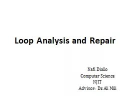Loop Analysis and Repair