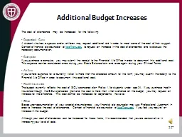 Additional Budget Increases