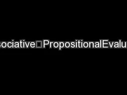 CHAPTERTWOTheAssociative–PropositionalEvaluationModel:Theory,Evid