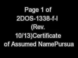 Page 1 of 2DOS-1338-f-l  (Rev. 10/13)Certificate of Assumed NamePursua