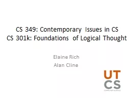 CS 349: Contemporary Issues in CS