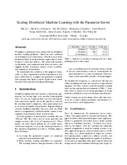 Scaling Distributed Machine Learning with the Parameter Server Mu Li  David G
