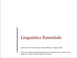 Linguistics Essentials