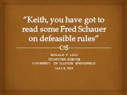 “Keith, you have got to read some Fred