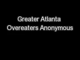 Greater Atlanta Overeaters Anonymous