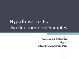 Hypothesis Tests:
