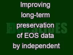 Improving long-term preservation of EOS data by independent