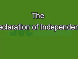 The Declaration of Independents
