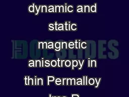 Different dynamic and static magnetic anisotropy in thin Permalloy lms R