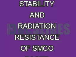 Proceedings of Space Nuclear Conference  Boston Massachusetts June   Paper  THERMAL STABILITY