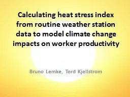 Calculating heat stress index from routine weather station