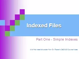 Indexed Files