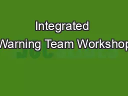 Integrated Warning Team Workshop