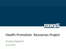 Health Promotion Resources Project