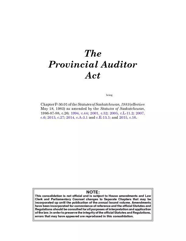 Chapter P-30.01 of the Statutes of Saskatchewan, 1983 (effective 1994,