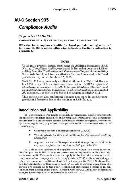 ComplianceAuditsAU-CSection935ComplianceAudits(SupersedesSASNo.74.)Sou