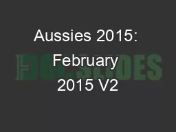 Aussies 2015: February 2015 V2