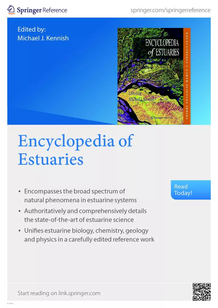 Encyclopedia of EstuariesEncompasses the broad spectrum of natural phe