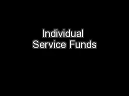 Individual Service Funds